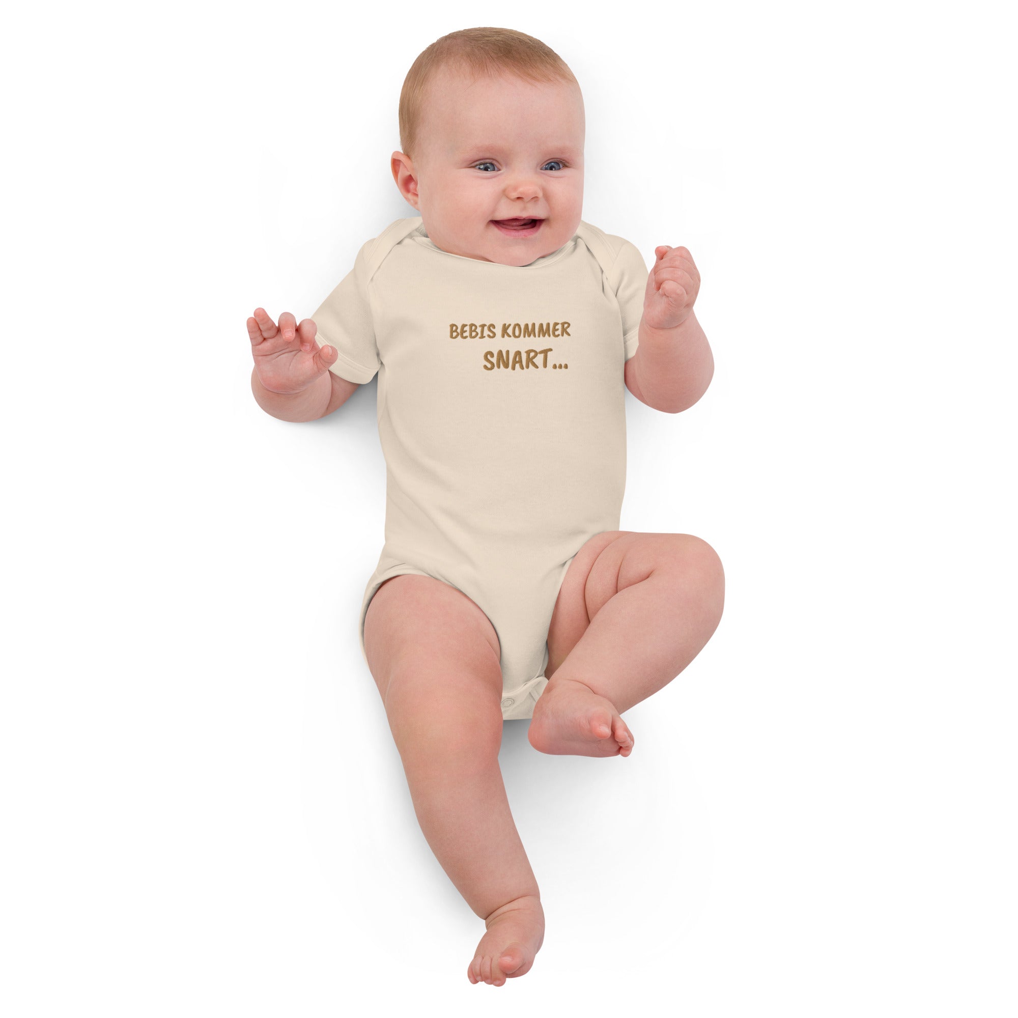 Bebis Kommer Snart Embroidered Organic Cotton Bodysuit
