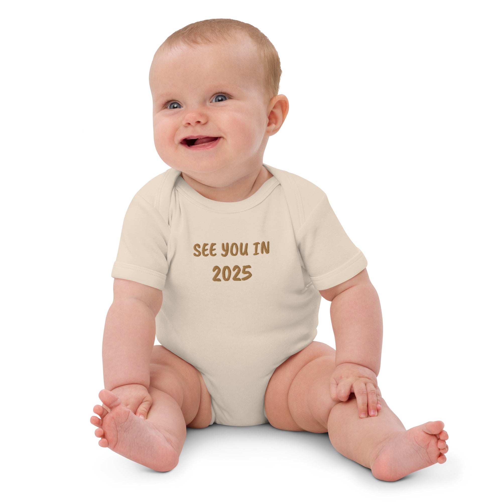 See You In 2025 Embroidered Organic Cotton Bodysuit