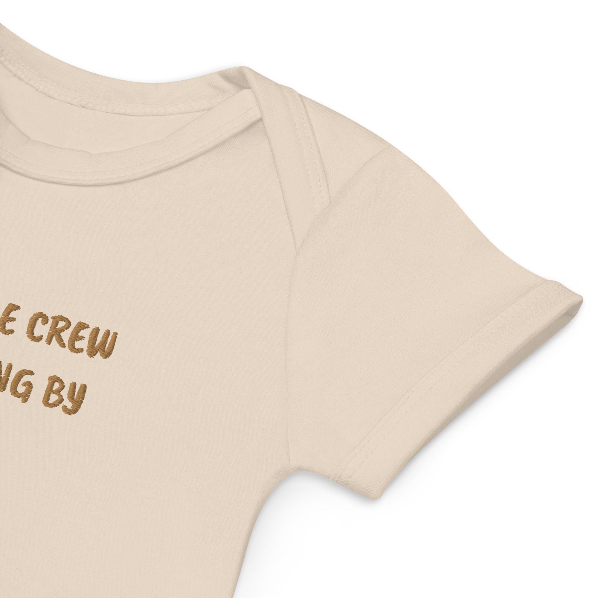 Our Little Crew is Growing by Two Embroidered Organic Cotton Bodysuit