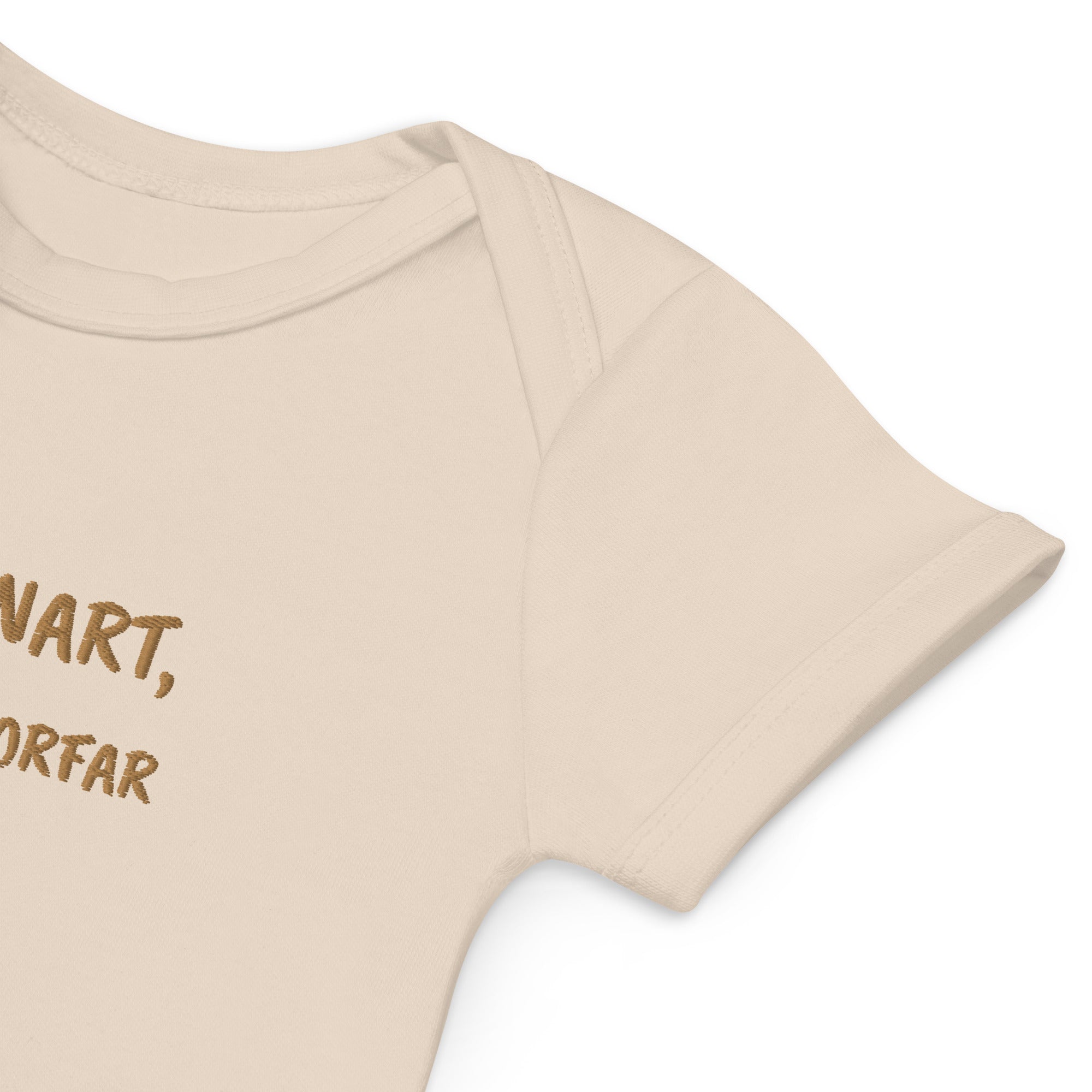 Vi Ses Snart, Mormor & Morfar Embroidered Organic Cotton Bodysuit