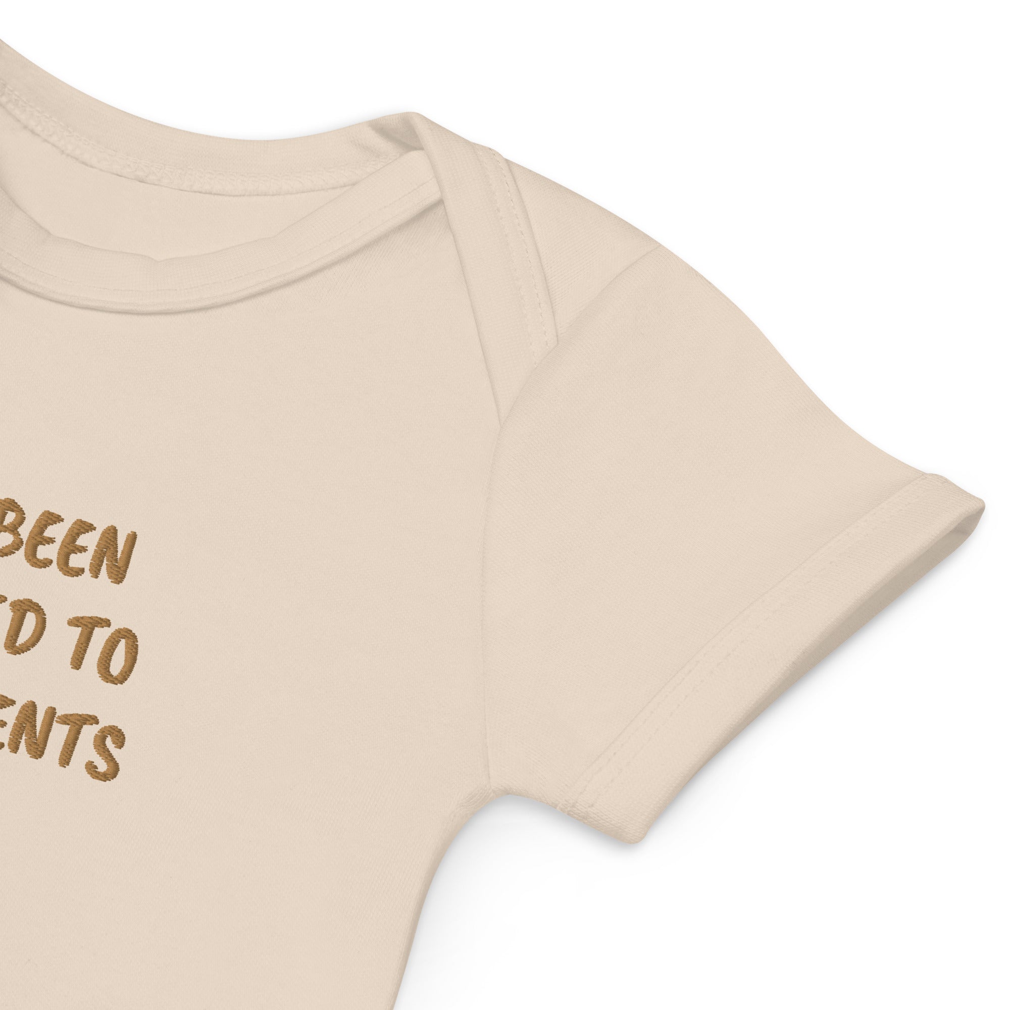 You’ve Been Promoted to Grandparents Embroidered Organic Cotton Bodysuit