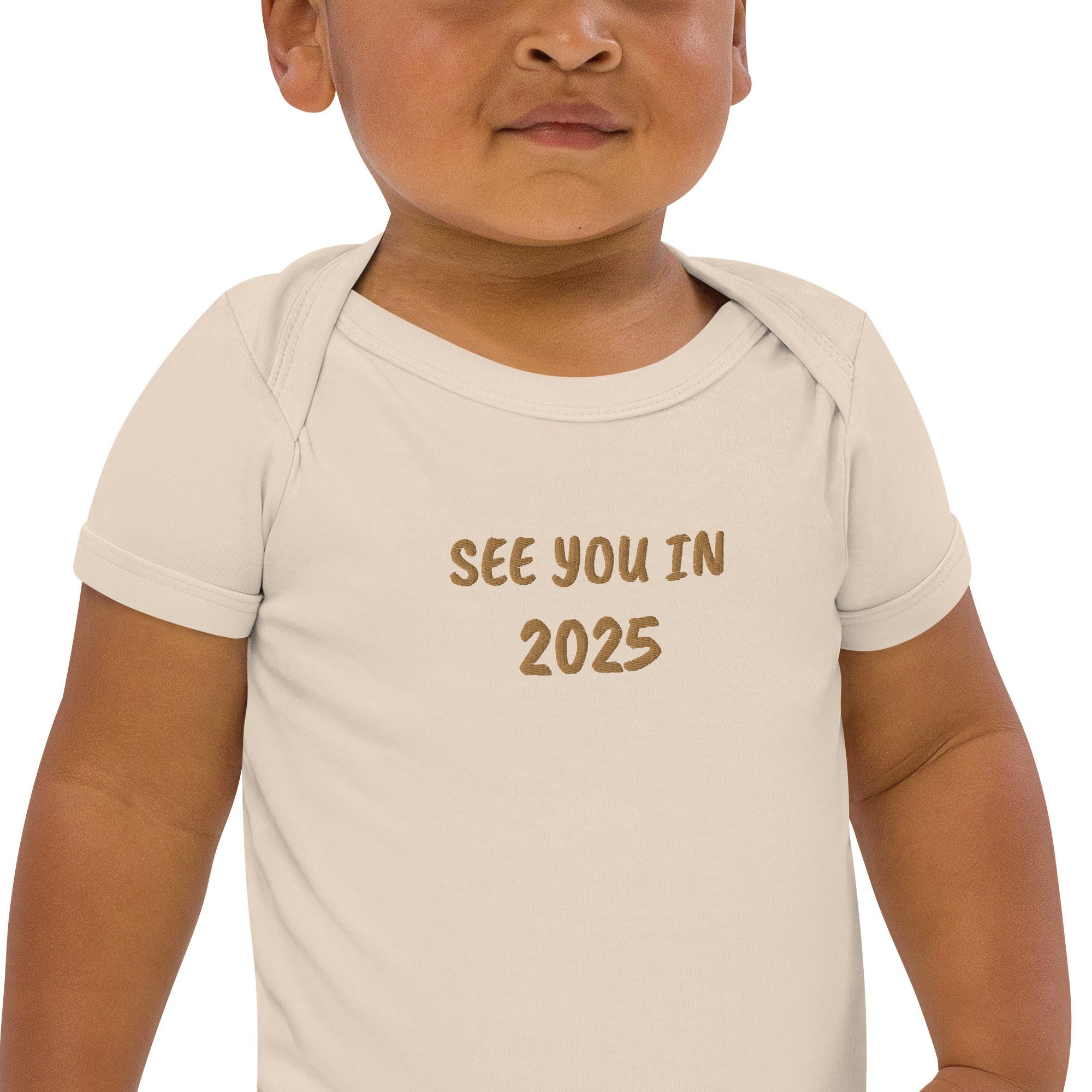 See You In 2025 Embroidered Organic Cotton Bodysuit