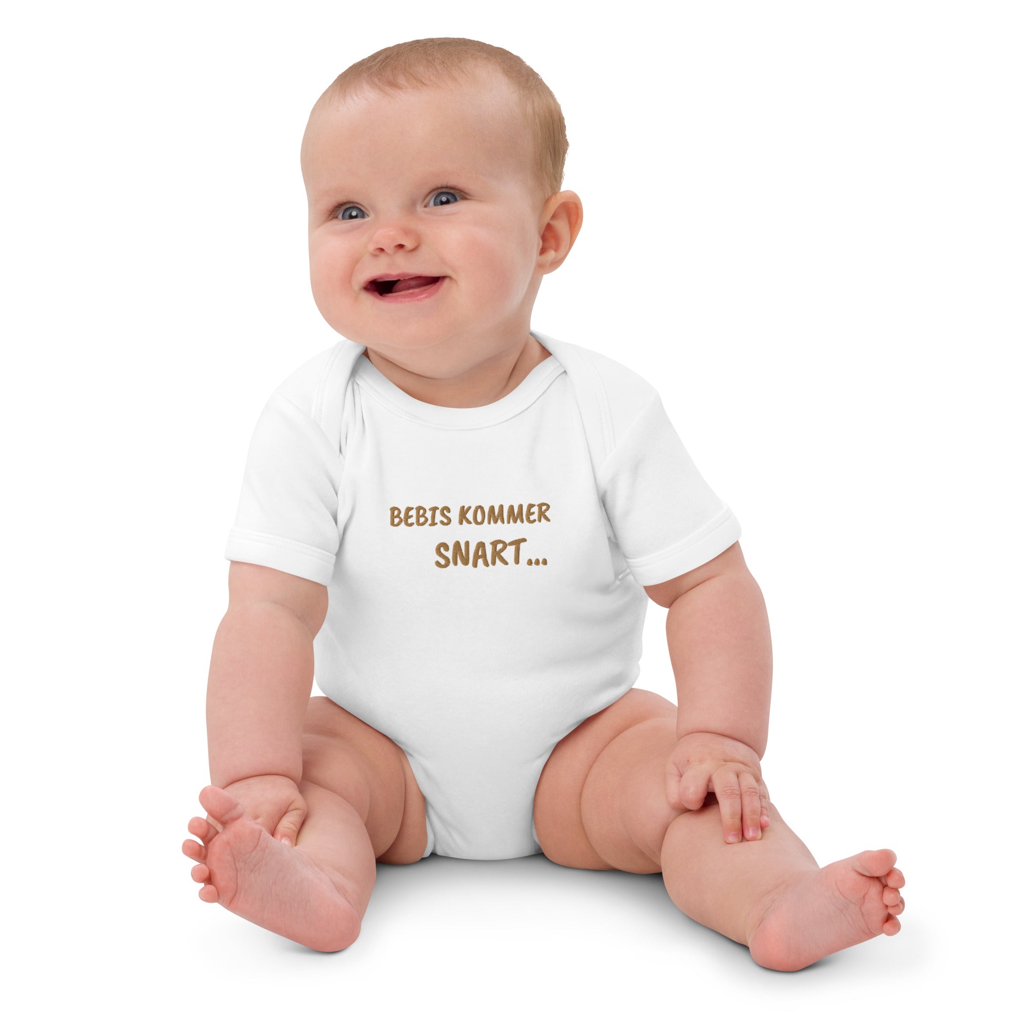 Bebis Kommer Snart Embroidered Organic Cotton Bodysuit
