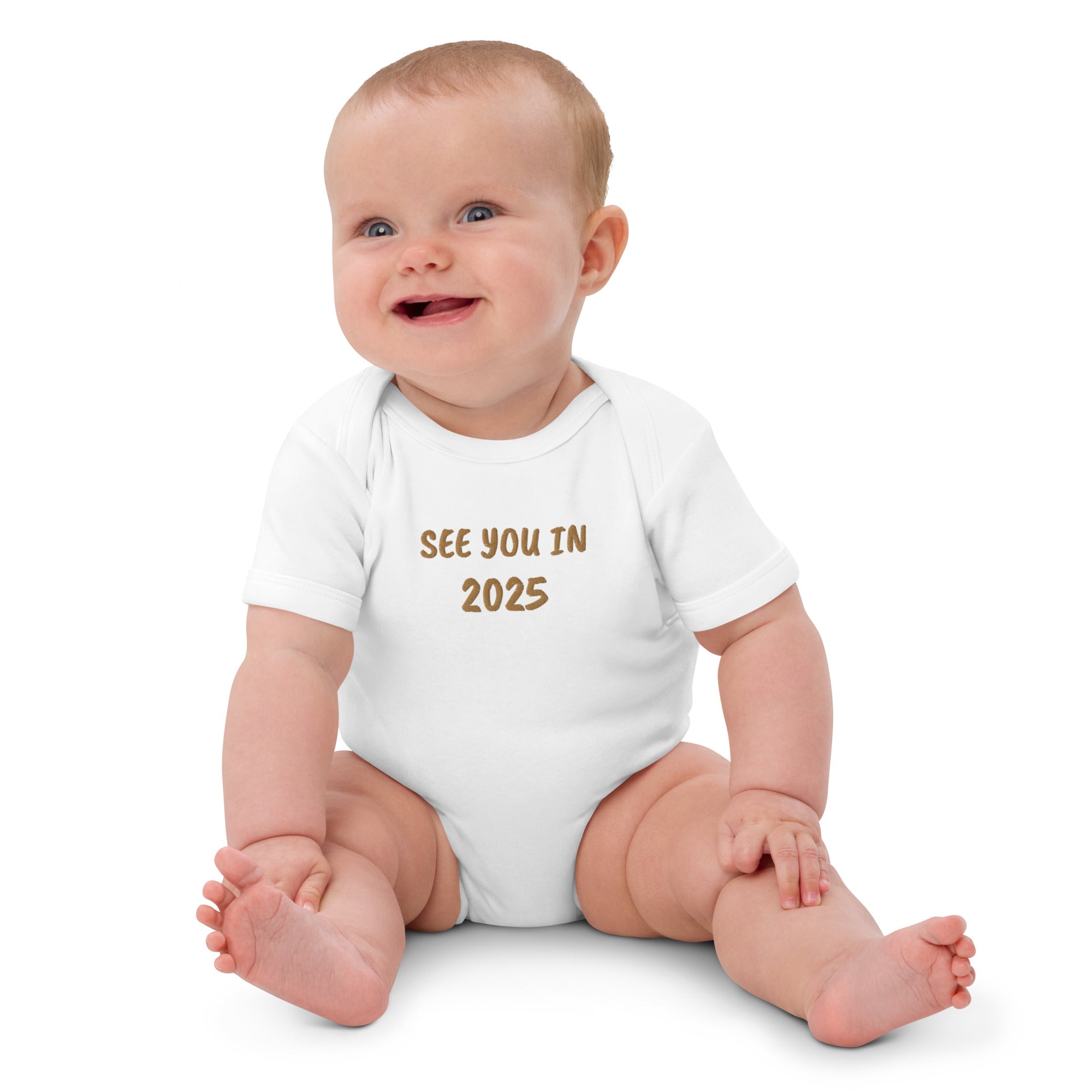 See You In 2025 Embroidered Organic Cotton Bodysuit