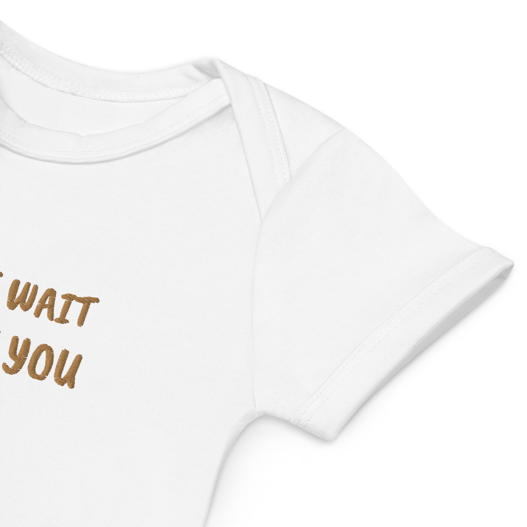 We Can’t Wait to Meet You Embroidered Organic Cotton Bodysuit