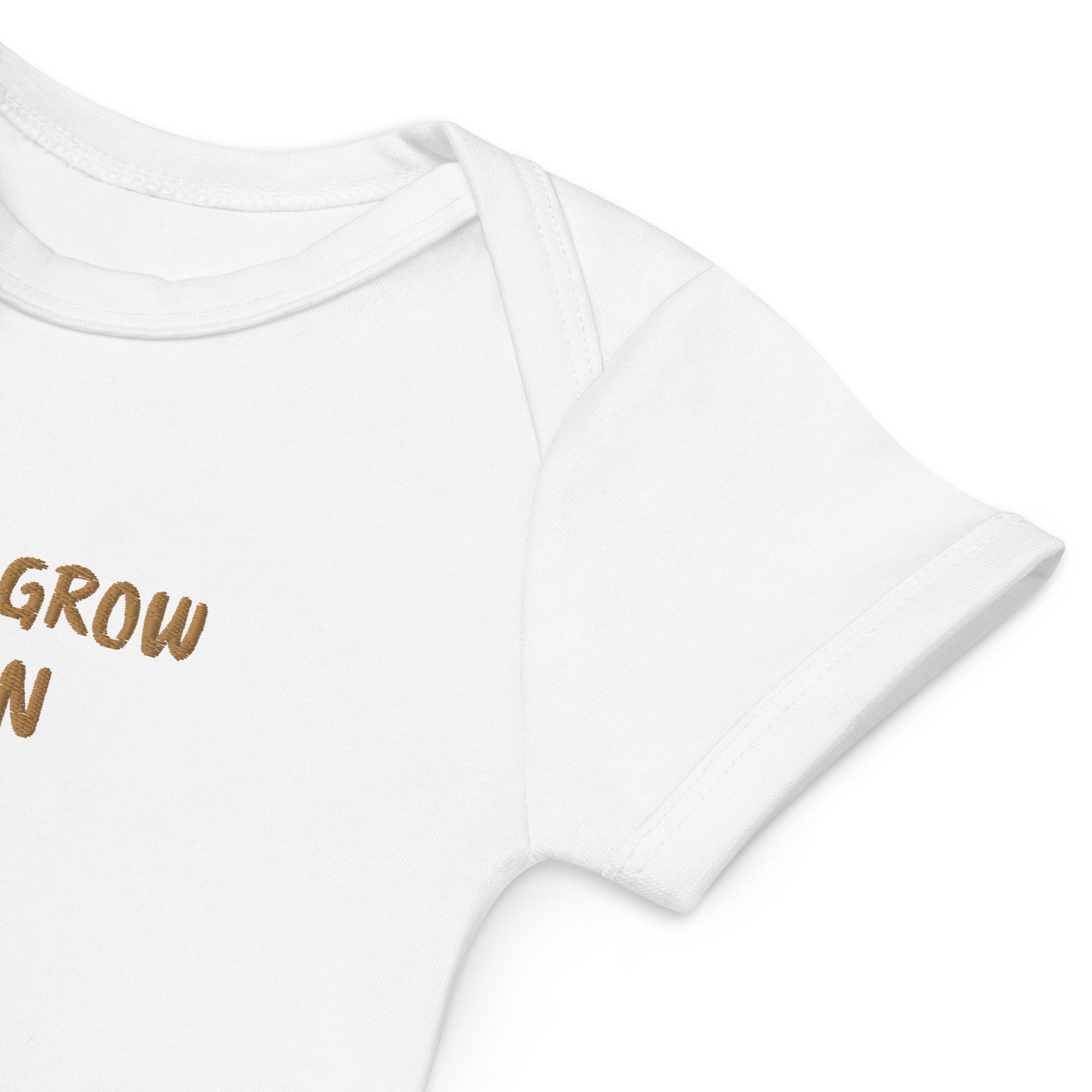 Here We Grow Again Embroidered Organic Cotton Bodysuit