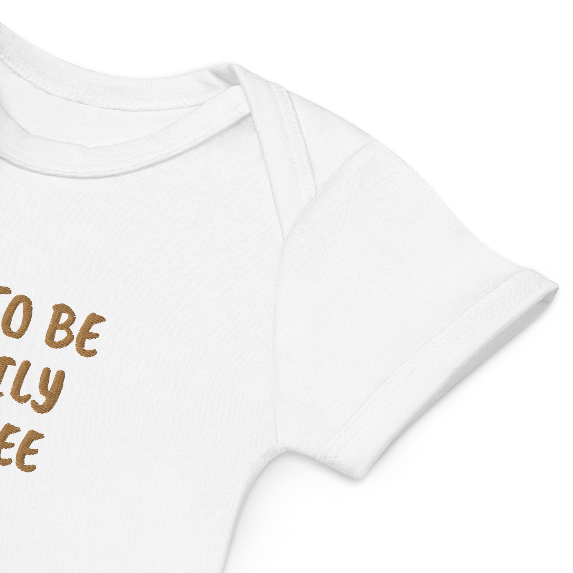 Soon to be a Family of Three Embroidered Organic Cotton Bodysuit