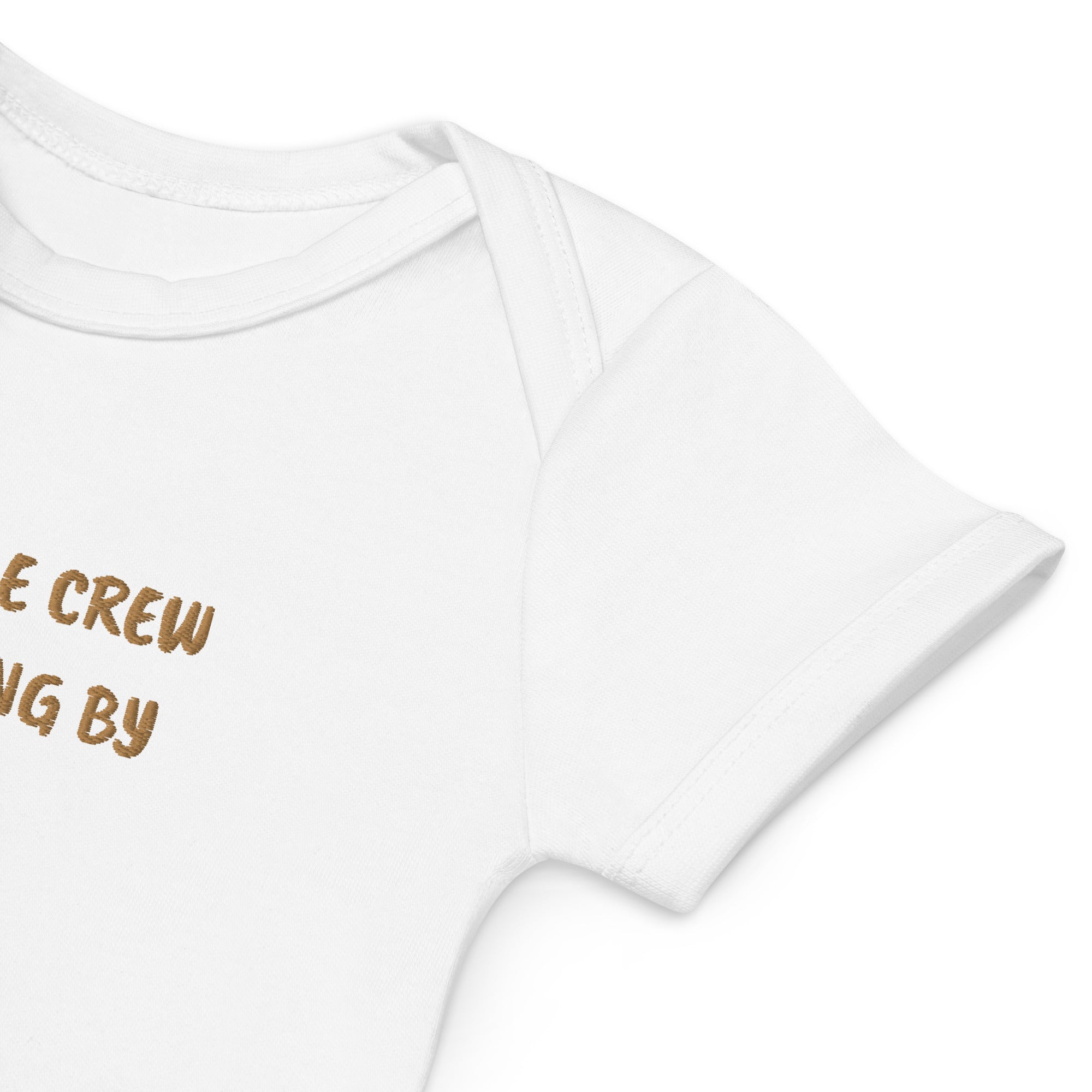 Our Little Crew is Growing by Two Embroidered Organic Cotton Bodysuit