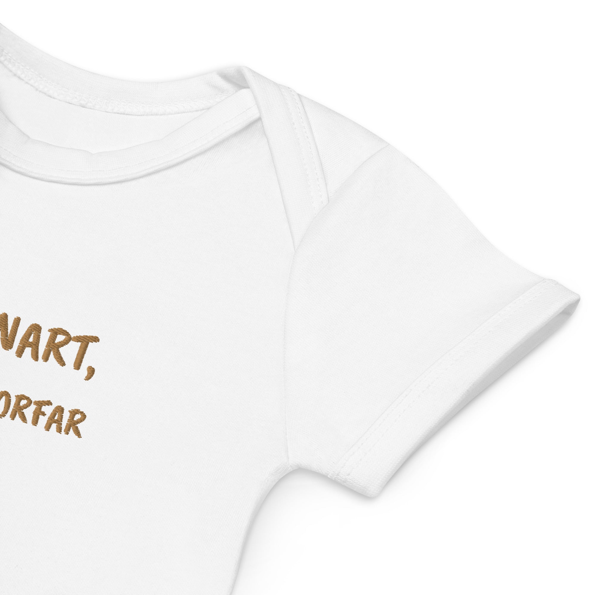 Vi Ses Snart, Mormor & Morfar Embroidered Organic Cotton Bodysuit