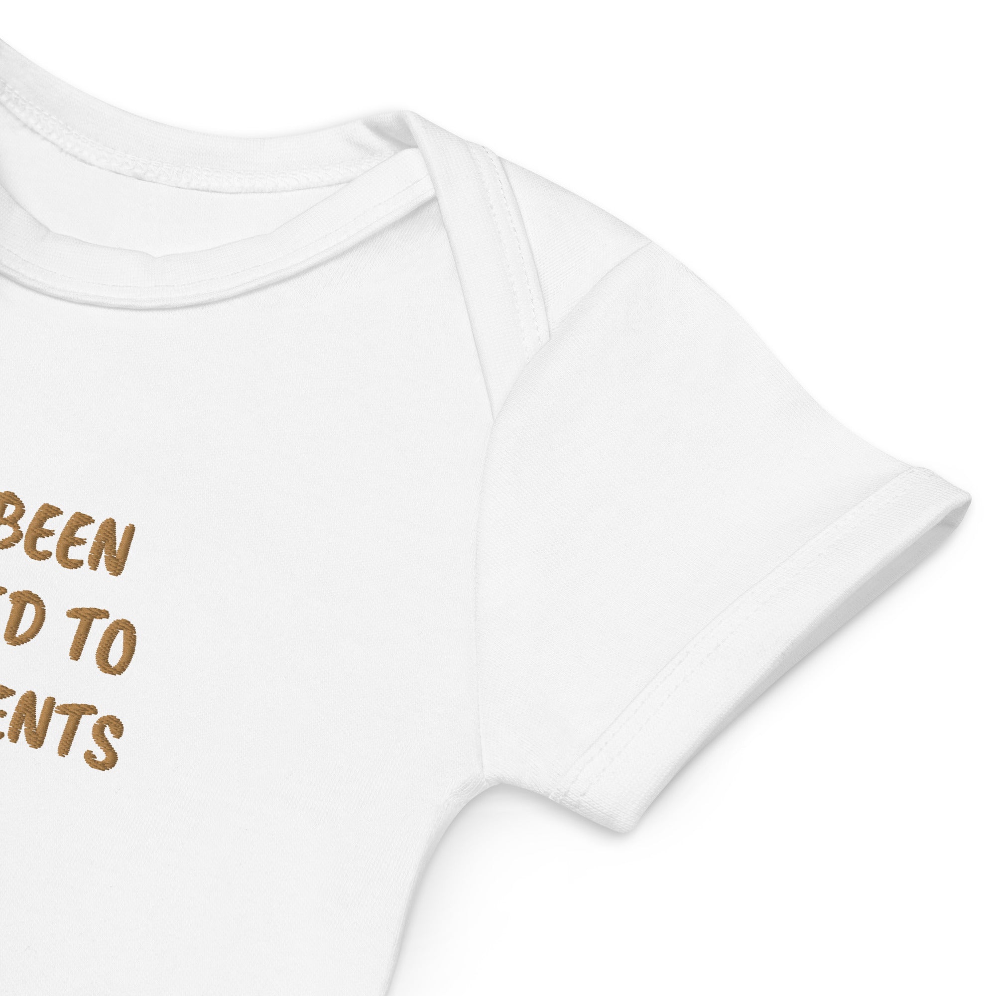 You’ve Been Promoted to Grandparents Embroidered Organic Cotton Bodysuit