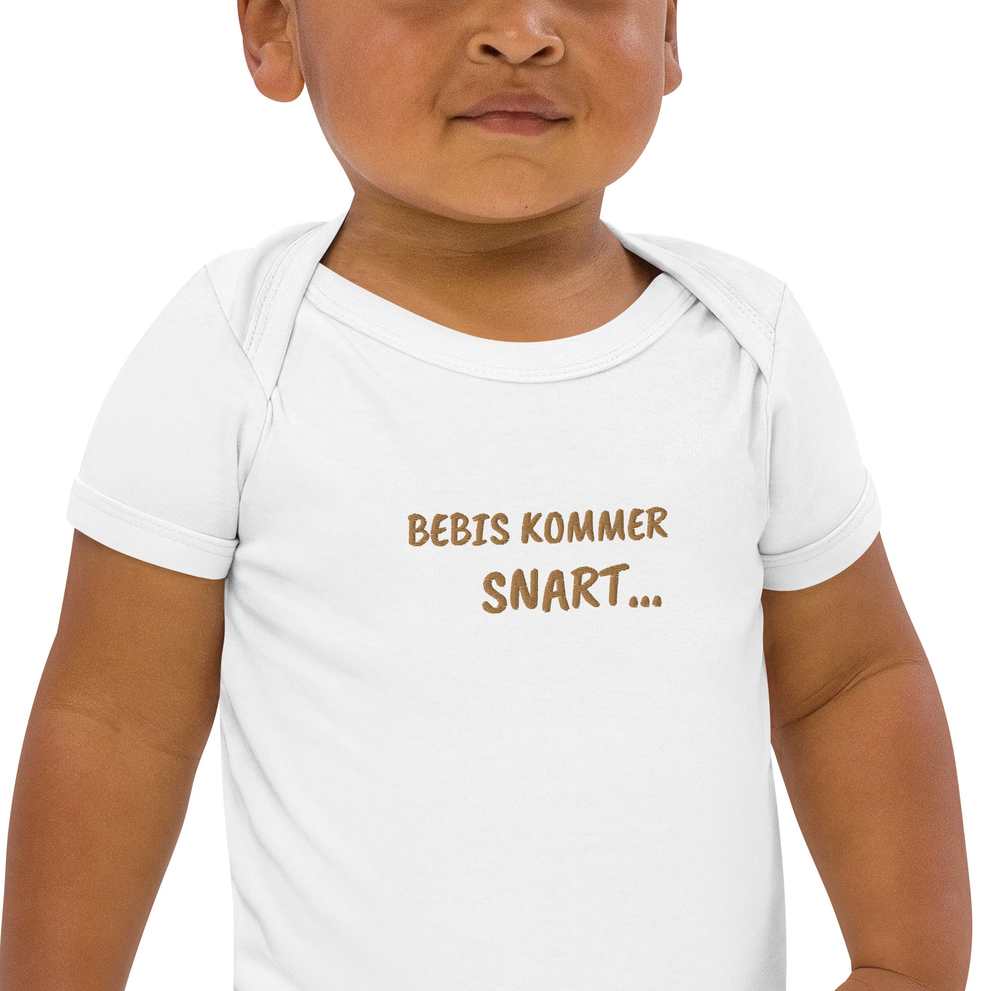 Bebis Kommer Snart Embroidered Organic Cotton Bodysuit