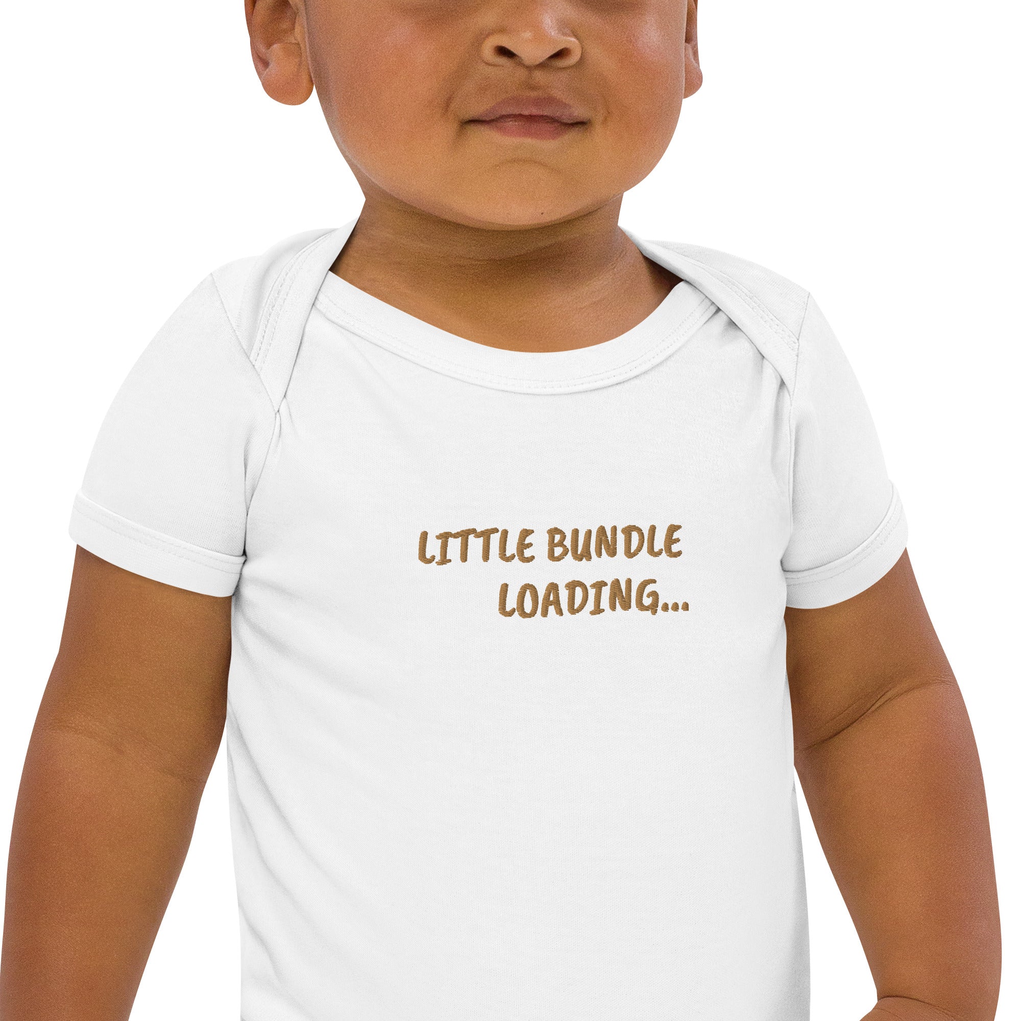 Little Bundle Loading Embroidered Organic Cotton Bodysuit