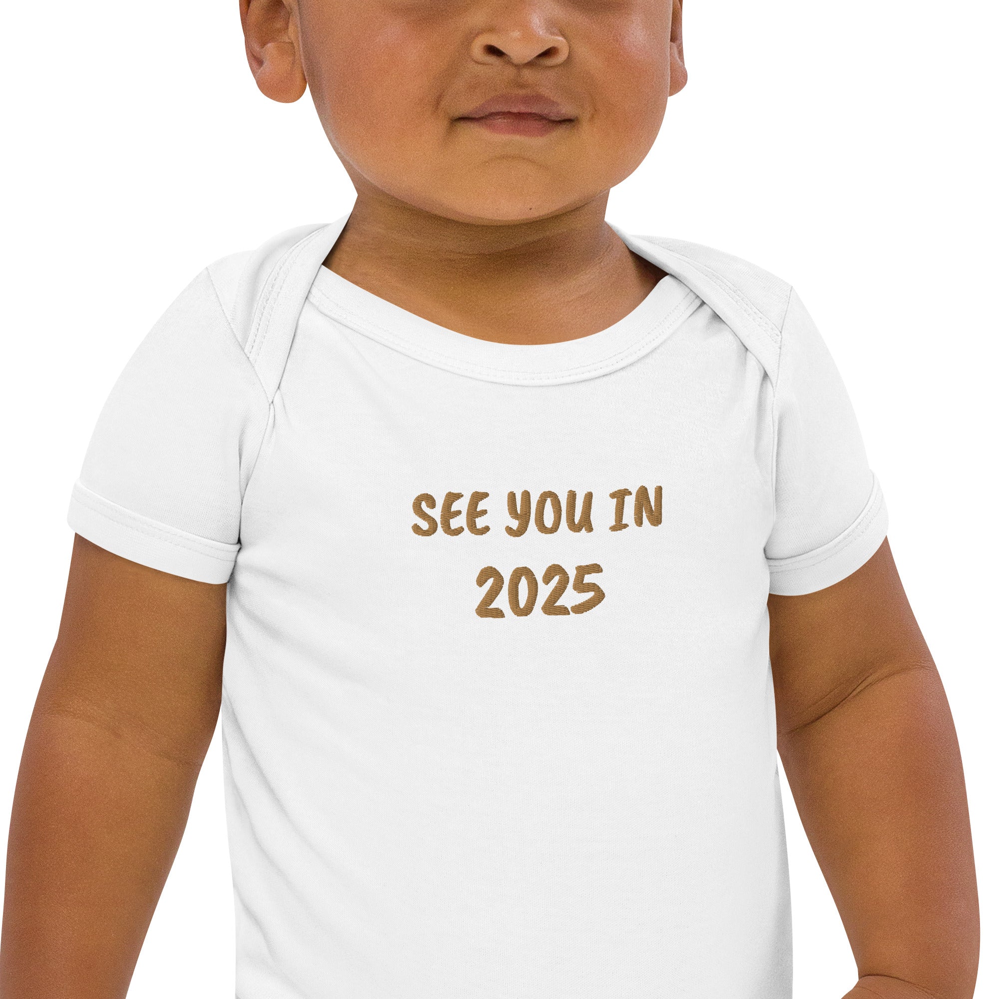 See You In 2025 Embroidered Organic Cotton Bodysuit