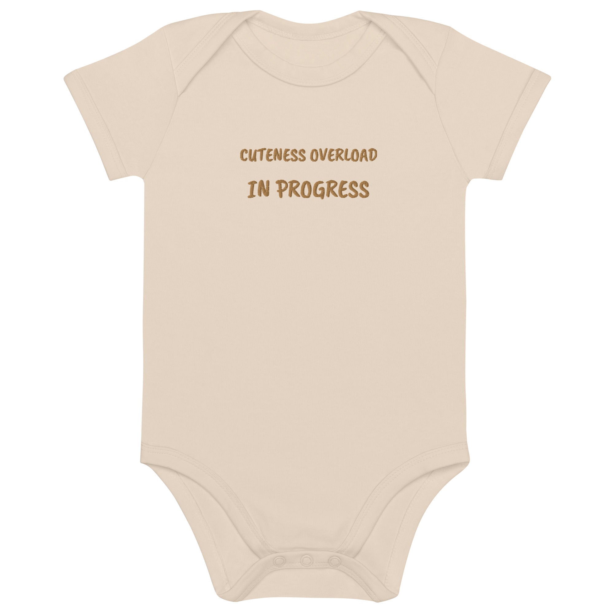 Cuteness Overload in Progress Embroidered Organic Cotton Bodysuit