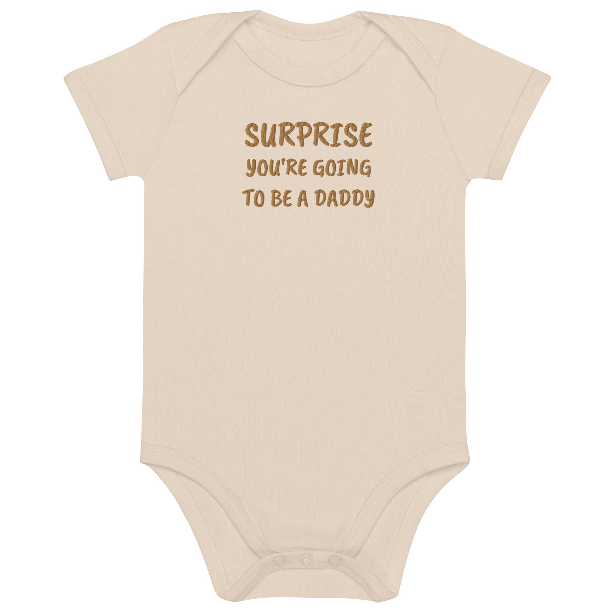 Surprise, You’re Going to Be a Daddy Embroidered Organic Cotton Bodysuit