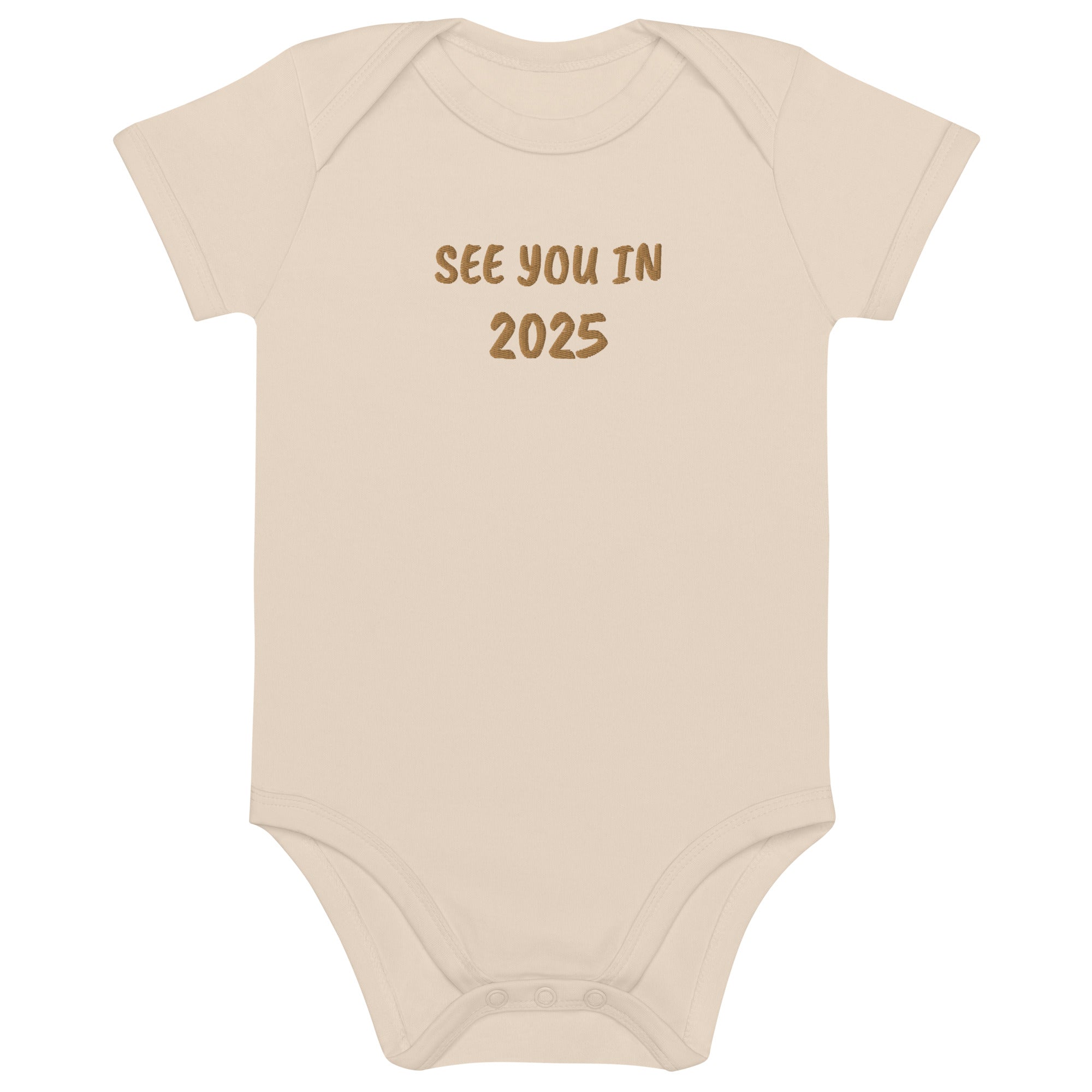 See You In 2025 Embroidered Organic Cotton Bodysuit