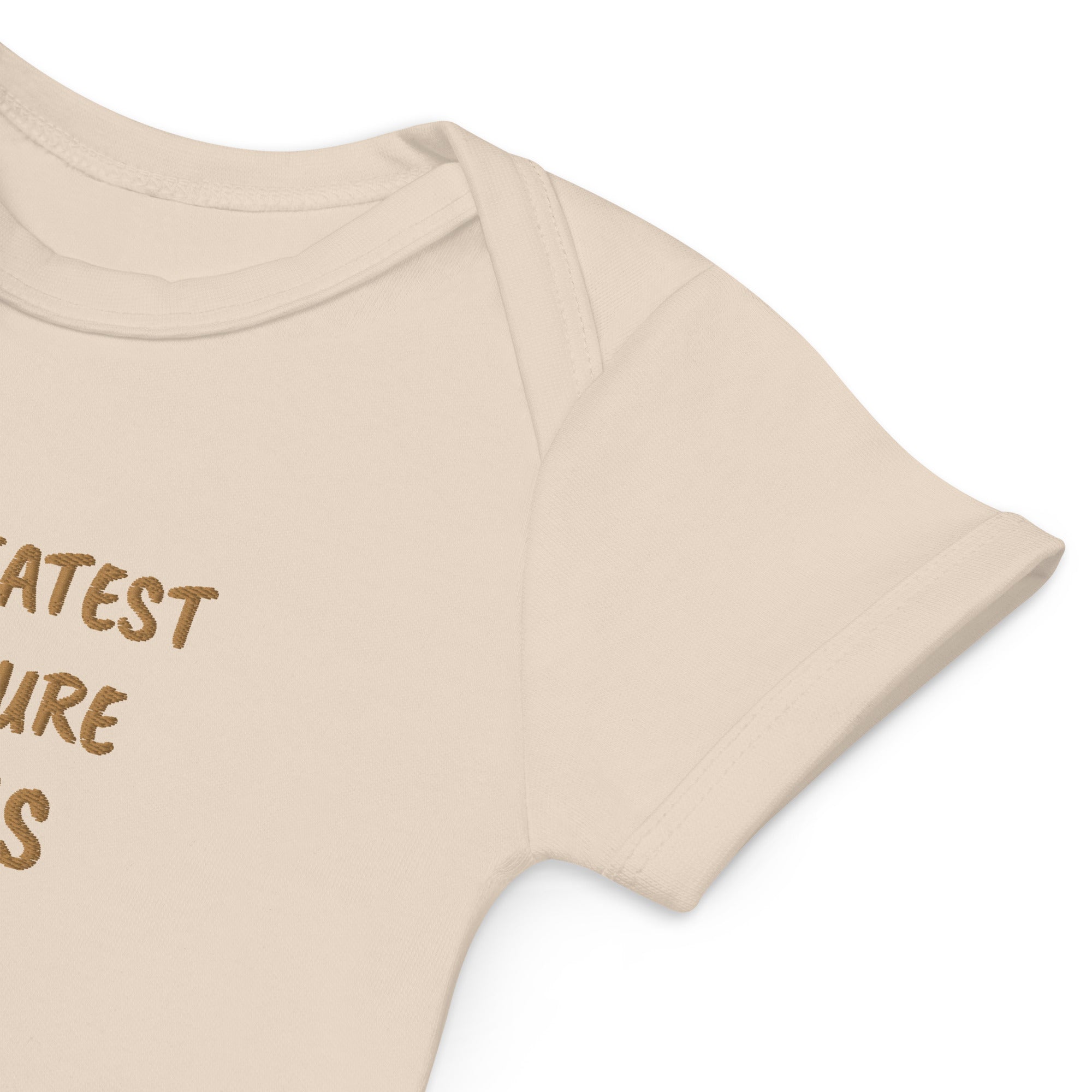 Our Greatest Adventure Begins Embroidered Organic Cotton Bodysuit