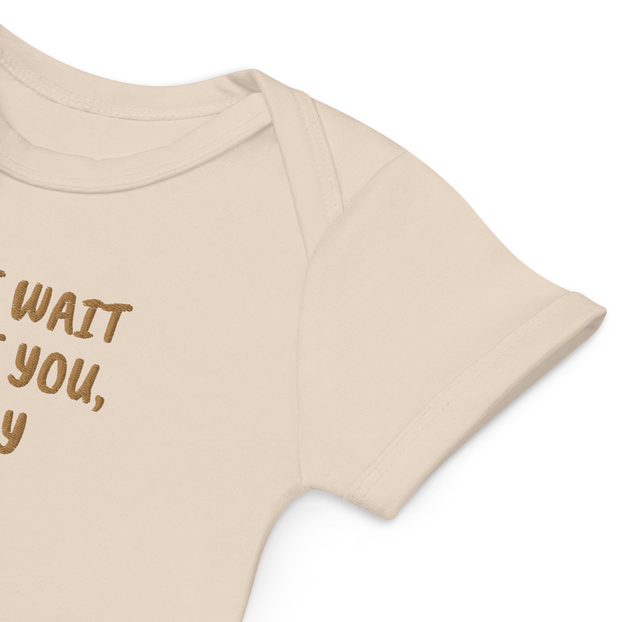 I Can’t Wait to Meet You, Daddy Embroidered Organic Cotton Bodysuit