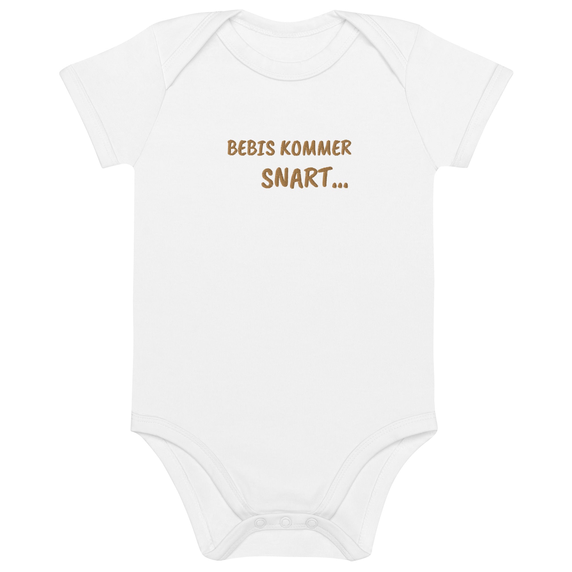 Bebis Kommer Snart Embroidered Organic Cotton Bodysuit