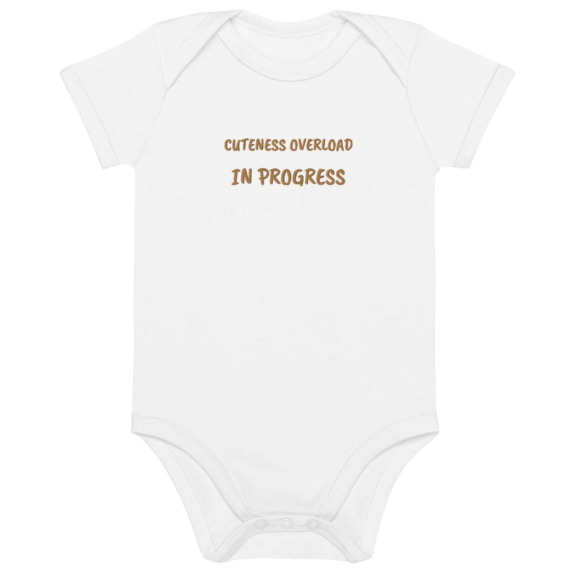 Cuteness Overload in Progress Embroidered Organic Cotton Bodysuit