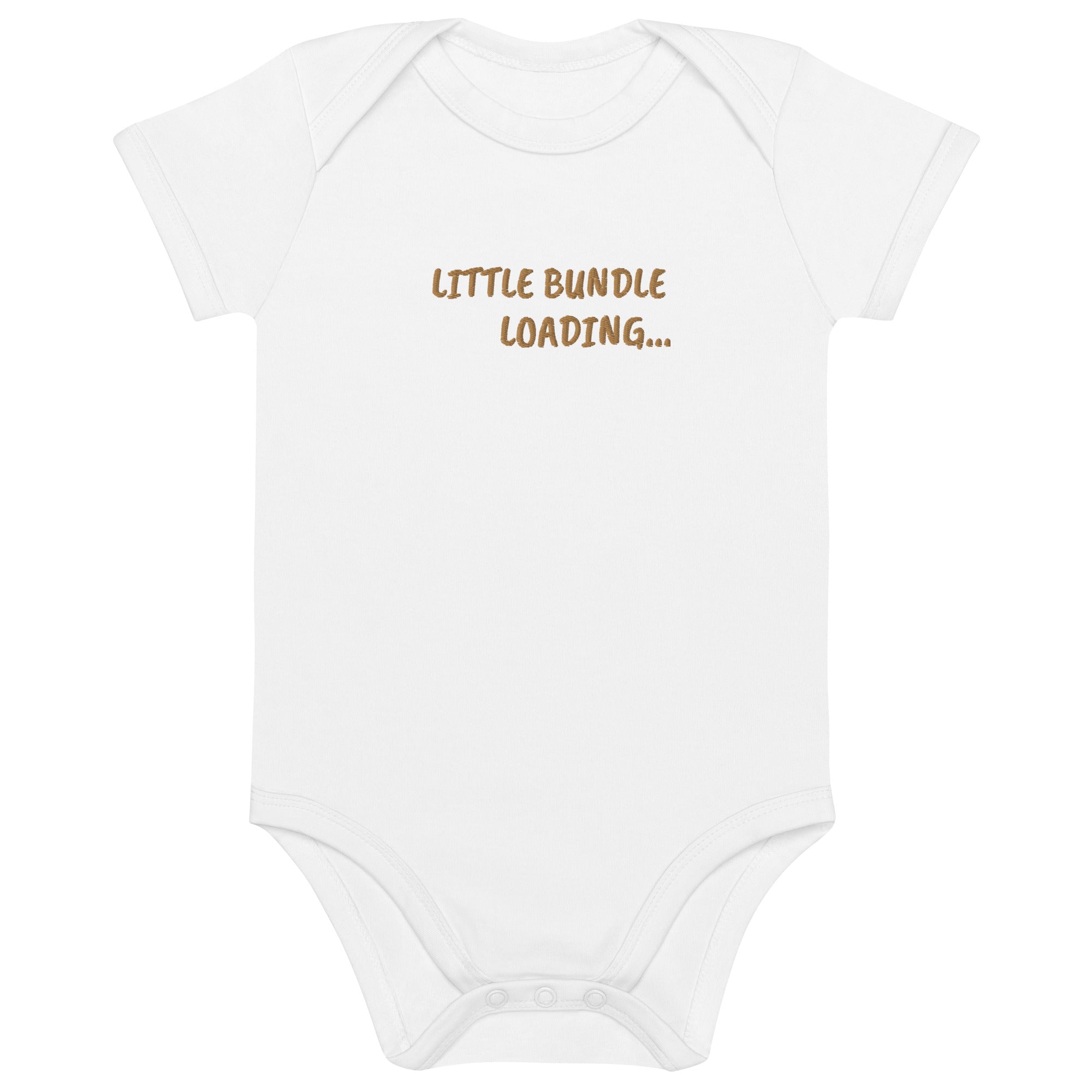 Little Bundle Loading Embroidered Organic Cotton Bodysuit