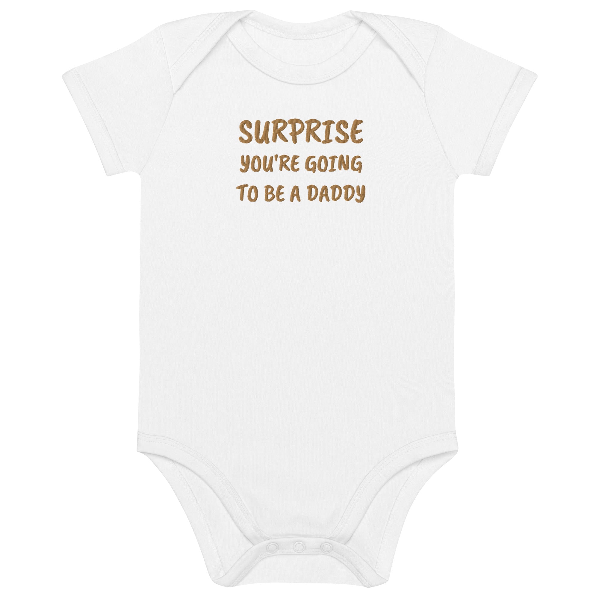 Surprise, You’re Going to Be a Daddy Embroidered Organic Cotton Bodysuit