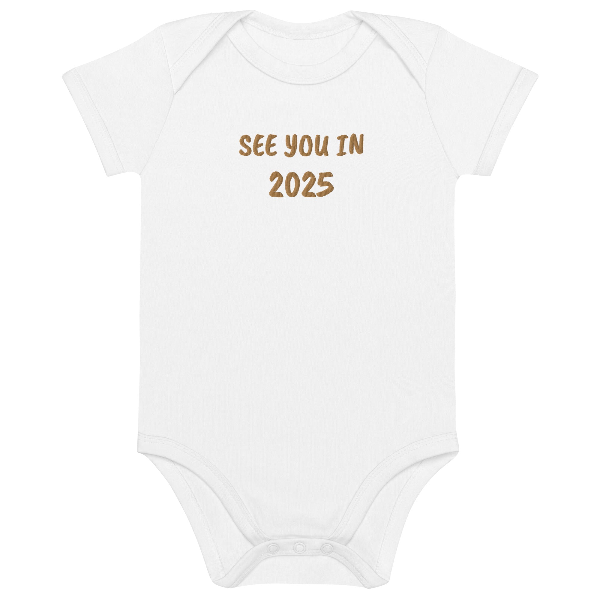 See You In 2025 Embroidered Organic Cotton Bodysuit