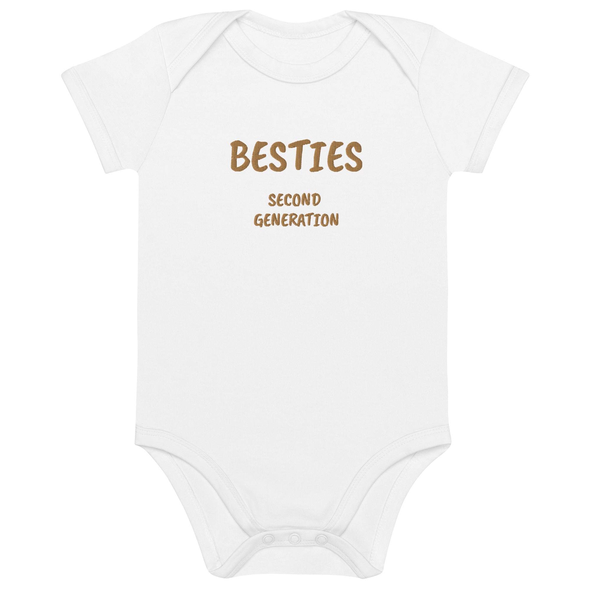 Besties Second Generation Embroidered Organic Cotton Bodysuit