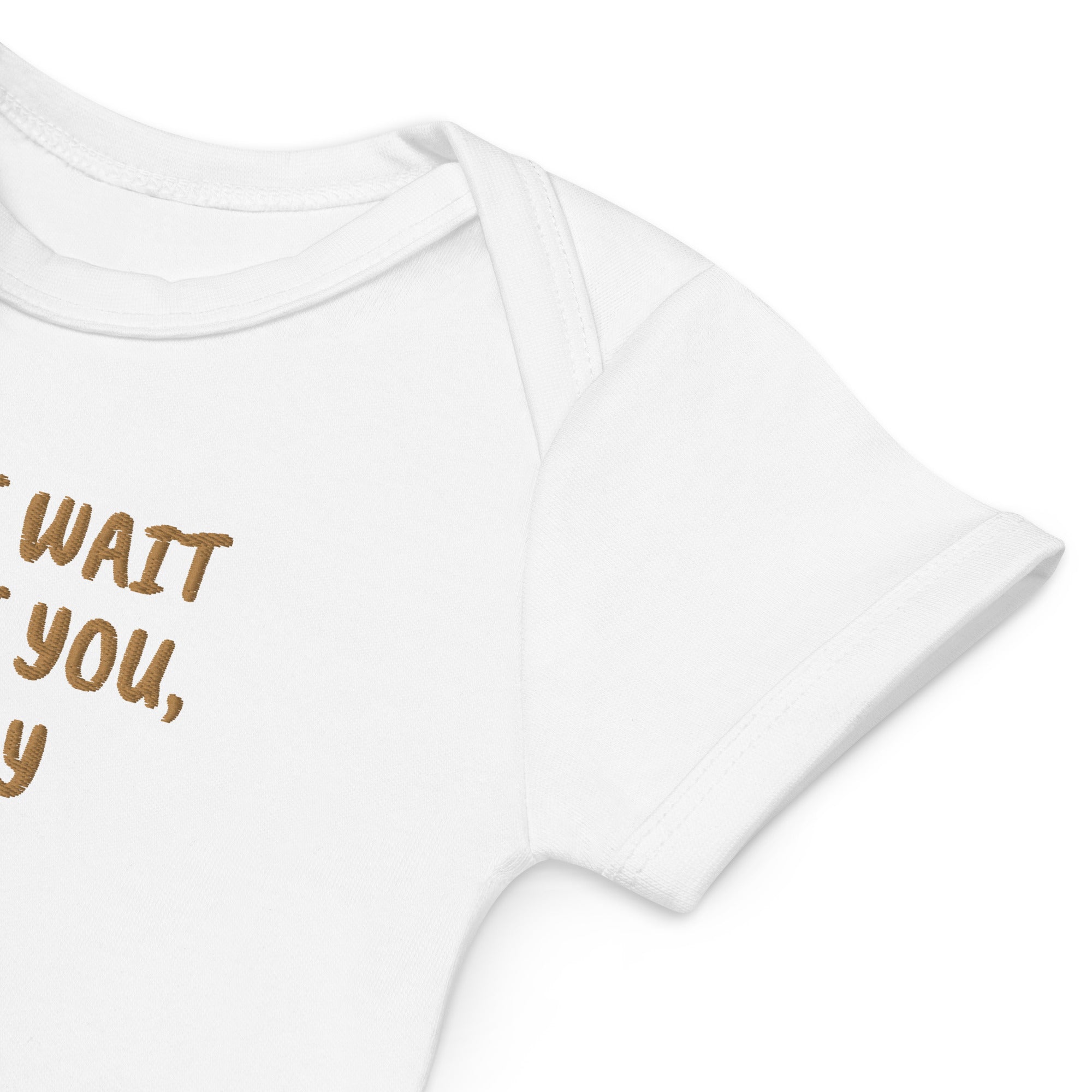 I Can’t Wait to Meet You, Daddy Embroidered Organic Cotton Bodysuit