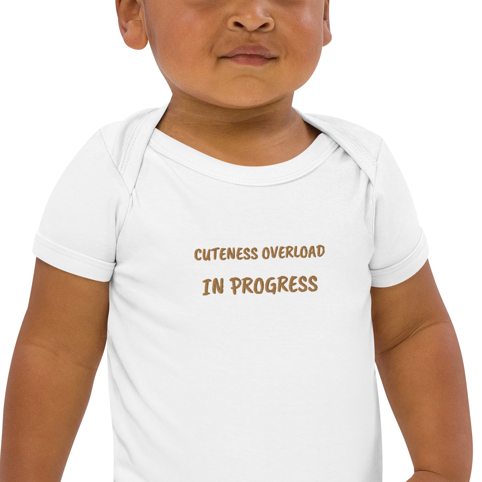 Cuteness Overload in Progress Embroidered Organic Cotton Bodysuit
